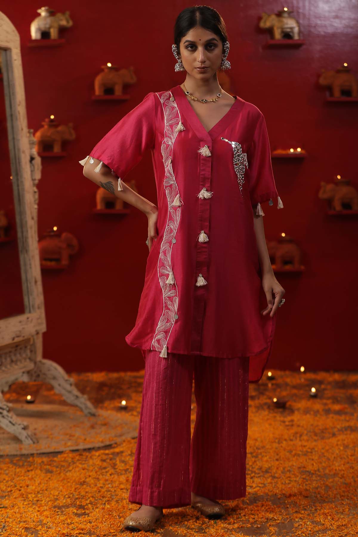 Buy Arpita SulakshanaPink Dori Embroidered Kurta & Pants